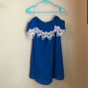 Blue Off The Shoulder Dress